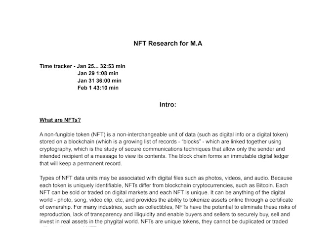 do research for your project
